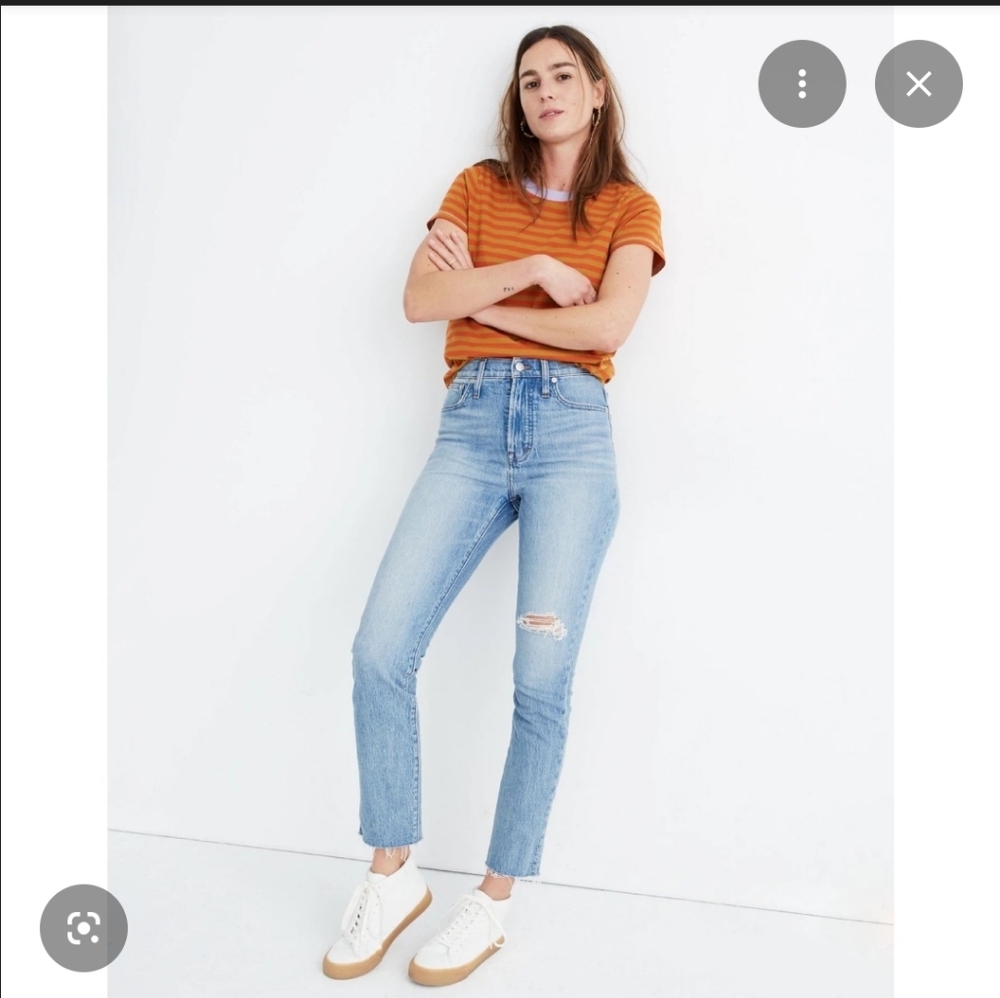 Madewell The Perfect Vintage Straight Distressed Jean Size 28